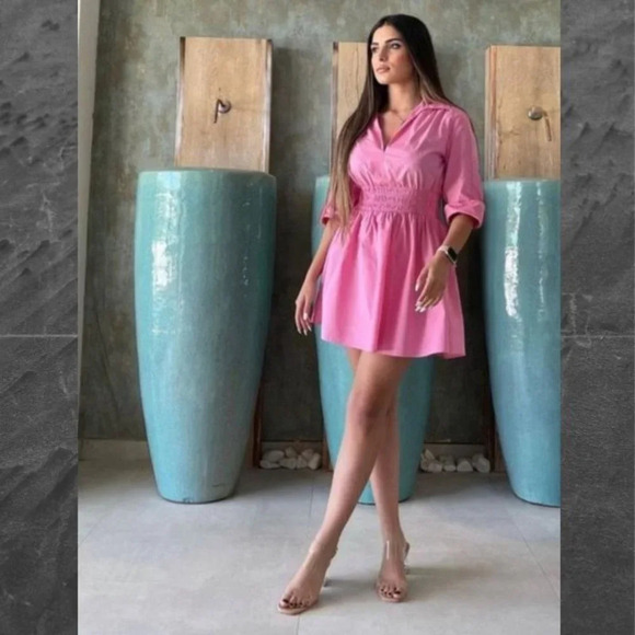 Zara Womens Bloggers Favorite Barbie Mini Dress Pink Size XL - Picture 13 of 14